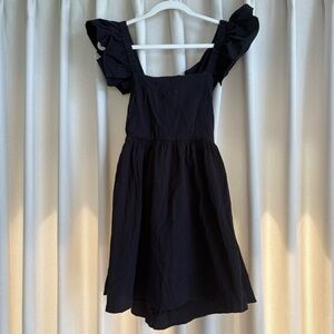 Francesca’s Mi Ami black bow ruffle mini dress